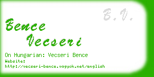 bence vecseri business card